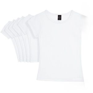 6 Pack Delias Girl White T-Shirts Undershirts Size 2T/3T NEW